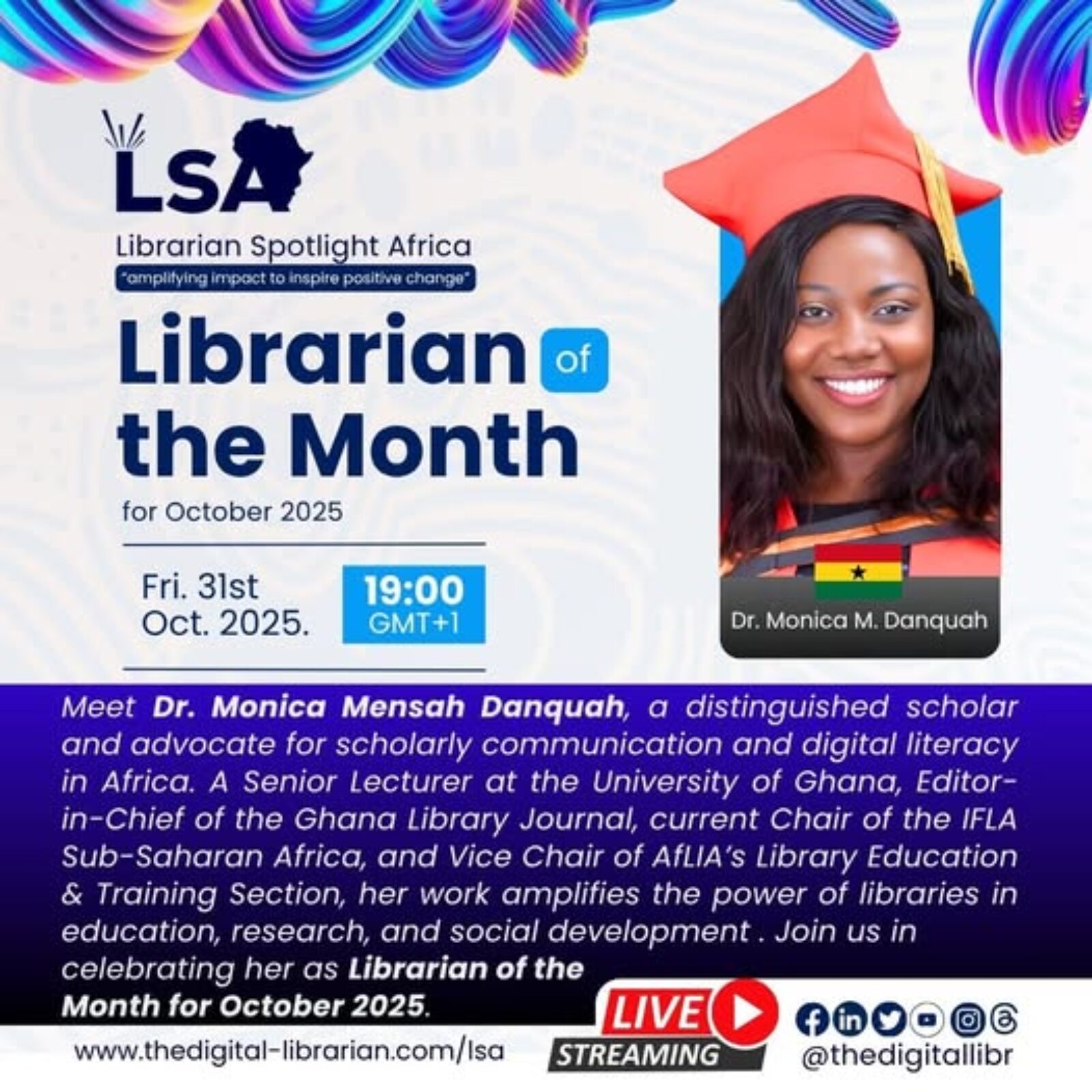 LSA Honours Dr. Monica M. Danqua’s Leadership in Digital Literacy and Research Access